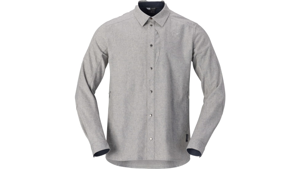 Norrona Tamok Wool Plain Shirt - Mens, Drizzle Melange, Small, 1225-24-2313-S