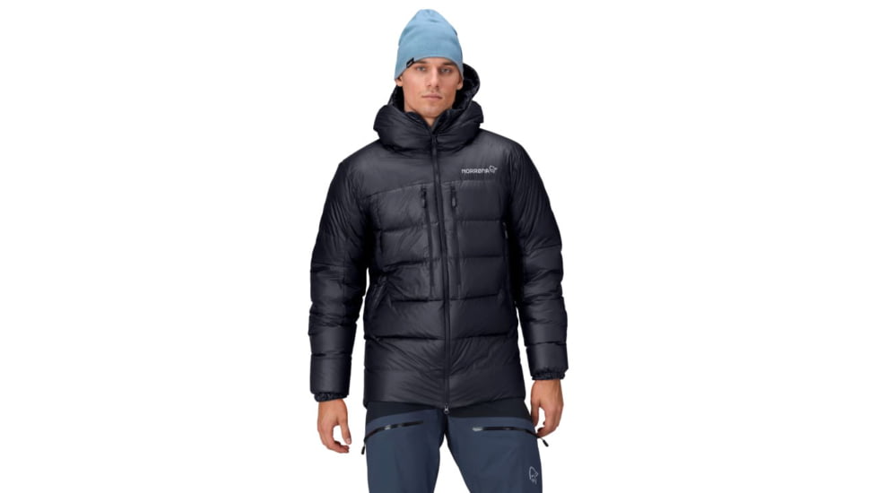 Norrona Trollveggen Down800 Hood - Mens, Caviar, Medium, 1606-24-7718-M