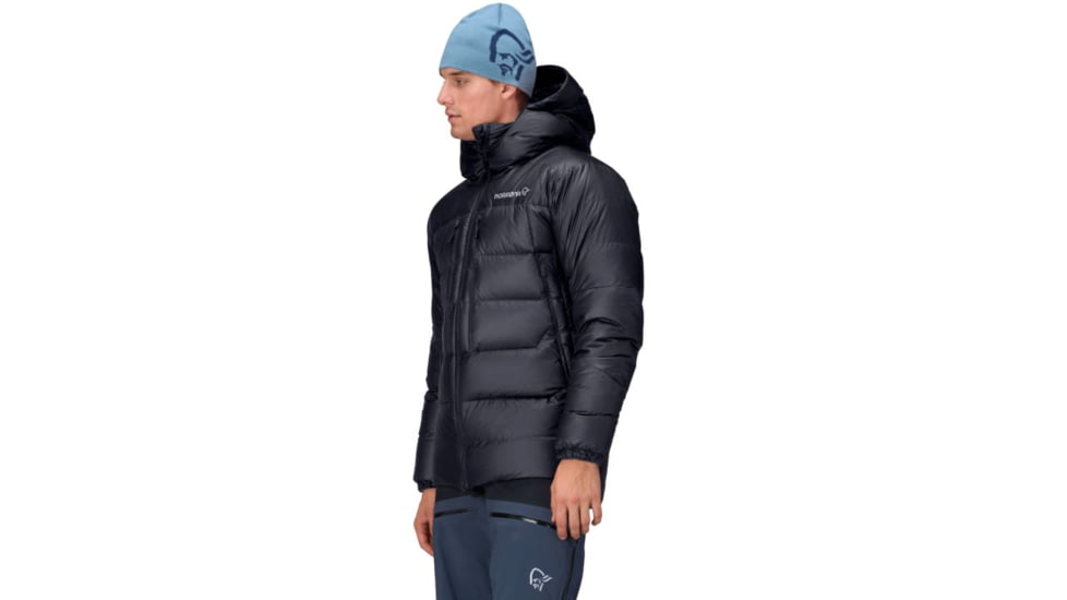 Norrona Trollveggen Down800 Hood - Mens, Caviar, Medium, 1606-24-7718-M