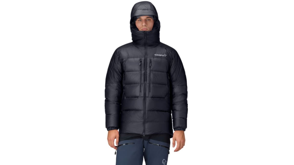 Norrona Trollveggen Down800 Hood - Mens, Caviar, Medium, 1606-24-7718-M