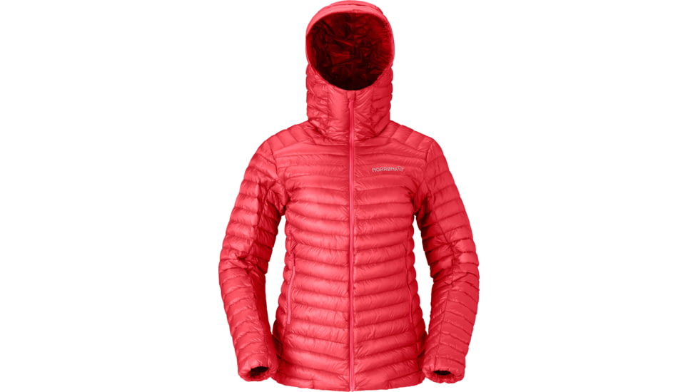 Norrona Trollveggen Down800 Super Light Hood - Womens, Watermelon, Extra Small, 1617-24-1261-XS