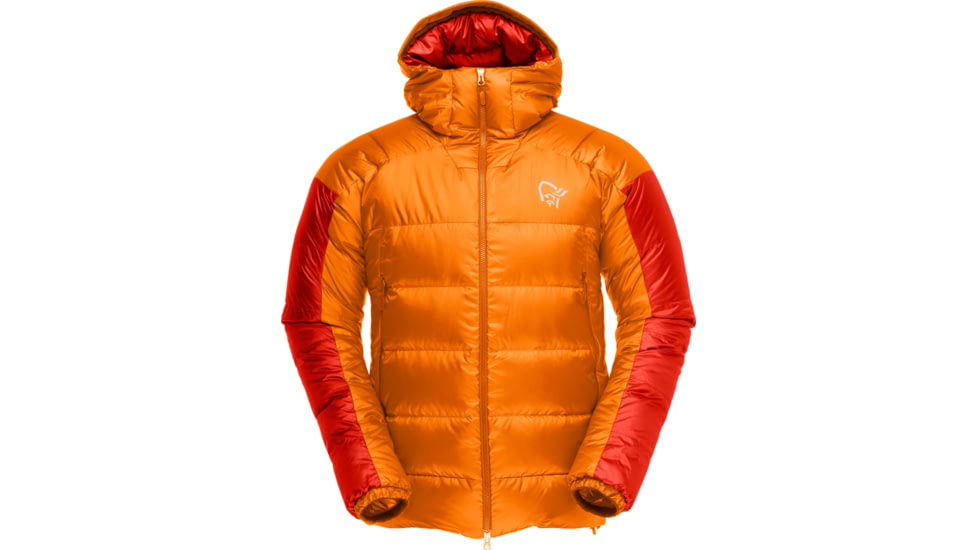 Norrona Trollveggen Down850 Jacket - Mens, Orange Popsicle/Arednalin, Small, 1603-17-5541-S