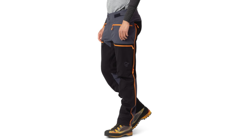 Norrona Trollveggen Flex1 Pants - Mens, Cool Black/Orange Popsicle, Extra Large, 7042698453570