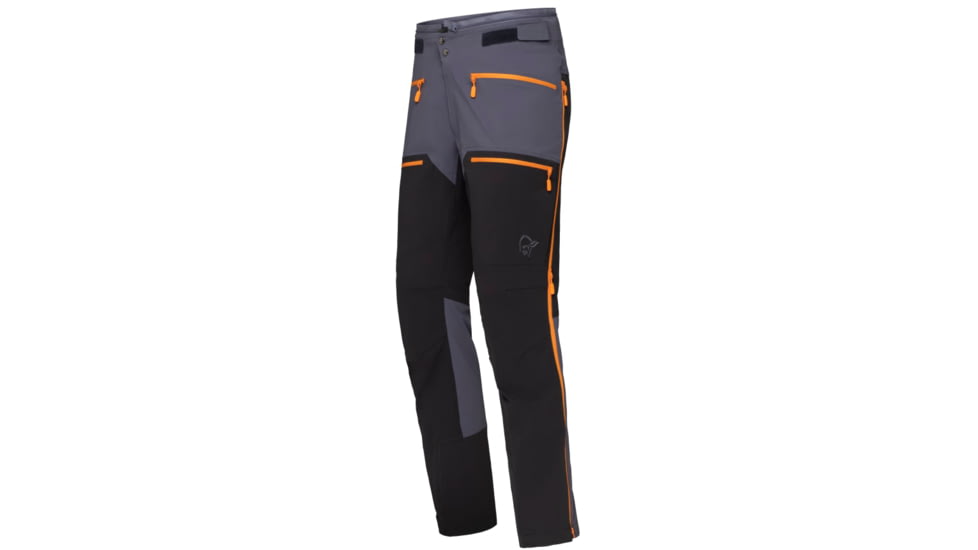 Norrona Trollveggen Flex1 Pants - Mens, Cool Black/Orange Popsicle, Extra Large, 7042698453570