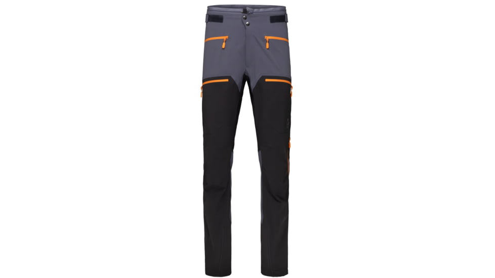 Norrona Trollveggen Flex1 Pants - Mens, Cool Black/Orange Popsicle, Extra Large, 7042698453570