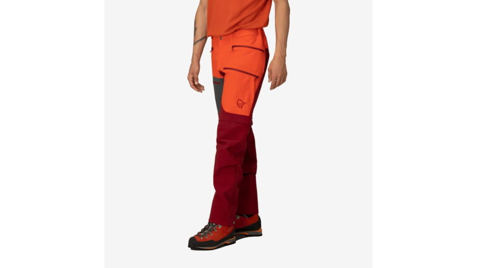 Norrona Trollveggen Flex1 Zip-Off Pants - Mens, Arednalin/Rhubarb, Medium, 1603-24-5646-M