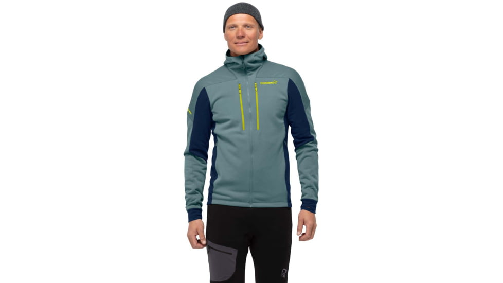 Norrona Trollveggen Powerstretch Pro Zip Hooded Jacket - Men's, North Atlantic/Indigo Night, Large, 1623-19 6630 L