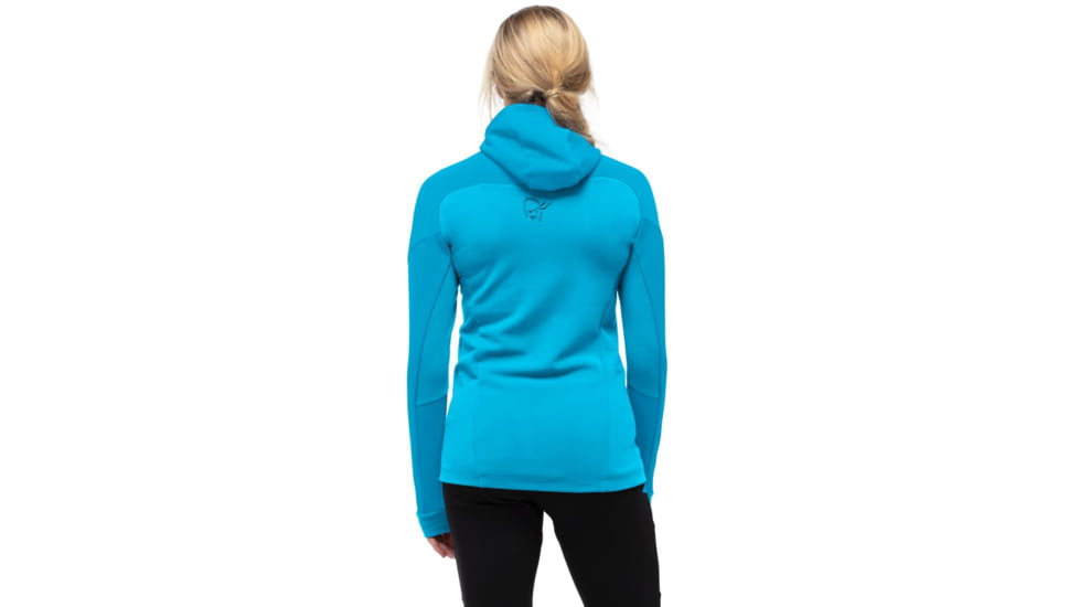 Norrona Trollveggen Powerstretch Pro Zip Hood - Womens, Hawaiian surf, Extra Small, 7042698458070