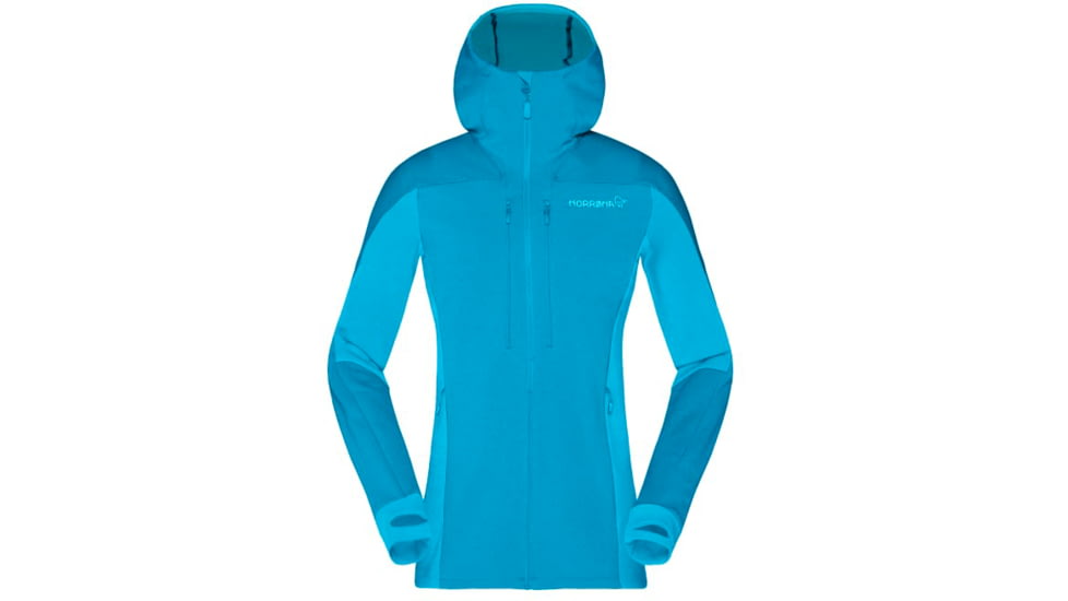 Norrona Trollveggen Powerstretch Pro Zip Hooded Jacket - Women's, Hawaiian Surf, Extra Small, 1627-19 6610 XS