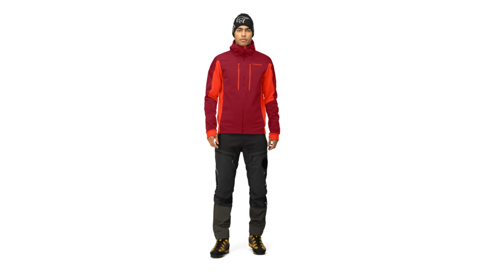 Norrona Trollveggen Powerstretch Pro Zip Hooded Jacket - Mens, Rhubarb, Medium, 1623-19-5700-M
