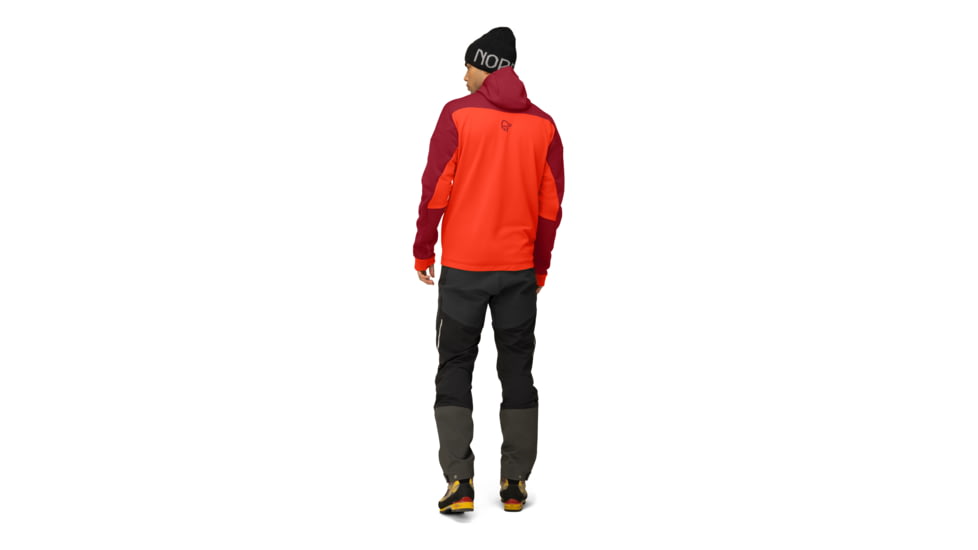 Norrona Trollveggen Powerstretch Pro Zip Hooded Jacket - Mens, Rhubarb, Medium, 1623-19-5700-M