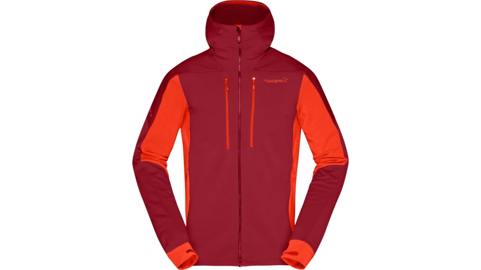 Norrona Trollveggen Powerstretch Pro Zip Hooded Jacket - Mens, Rhubarb, Medium, 1623-19-5700-M