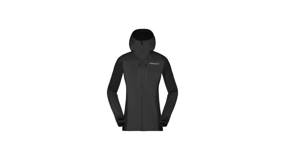 Norrona Trollveggen Powerstretch Pro Zip Hooded Jacket - Womens, Caviar, Medium, 1627-19-7718-M