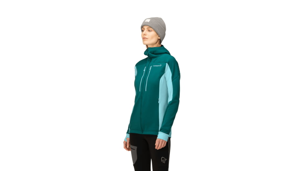 Norrona Trollveggen Powerstretch Pro Zip Hooded Jacket - Womens, Everglade, Extra Small, 1627-19-3413-XS