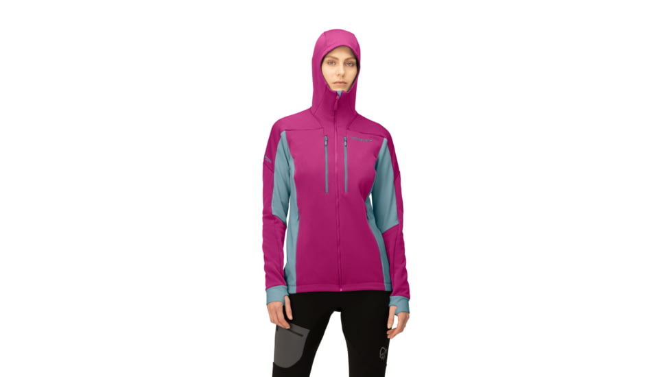 Norrona Trollveggen Powerstretch Pro Zip Hooded Jacket - Womens, Festival Fuchsia, Large, 1627-19-1180-L