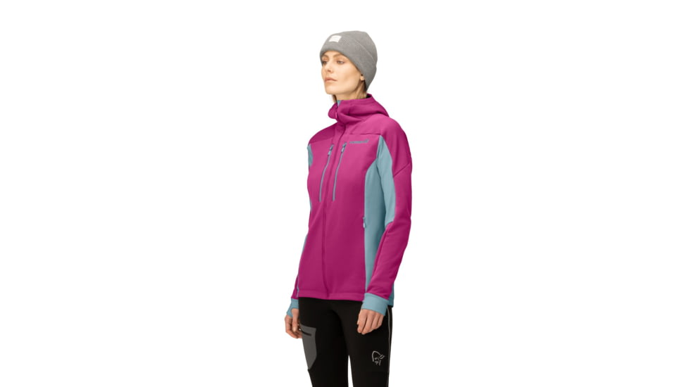 Norrona Trollveggen Powerstretch Pro Zip Hooded Jacket - Womens, Festival Fuchsia, Large, 1627-19-1180-L