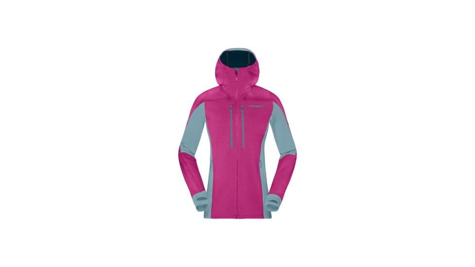 Norrona Trollveggen Powerstretch Pro Zip Hooded Jacket - Womens, Festival Fuchsia, Large, 1627-19-1180-L