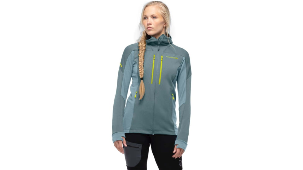 Norrona Trollveggen Powerstretch Pro Zip Hooded Jacket - Womens, North Atlantic, Extra Small, 1627-19 6614 XS
