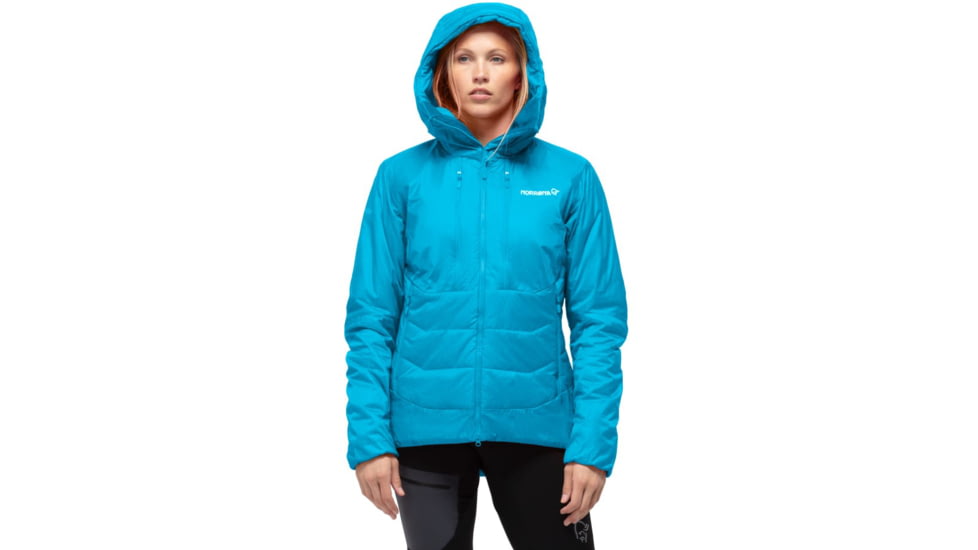 Norrona Trollveggen Primaloft100 Zip Hood - Womens, Aquarius, Medium, 7042698462046