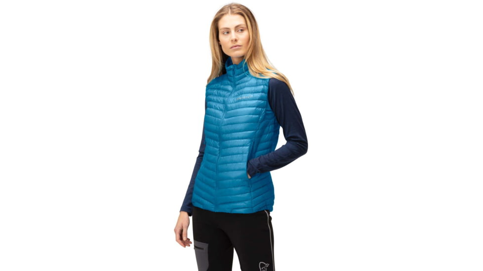 Norrona Trollveggen Superlight Down 850 Vest - Womens, Hawaiian Surf, Large, 1622-22 6610 L