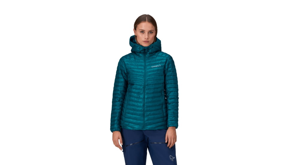 Norrona Trollveggen Superlight Down800 Hooded Jacket - Womens, Everglade, Extra Small, 1617-24-3413-XS