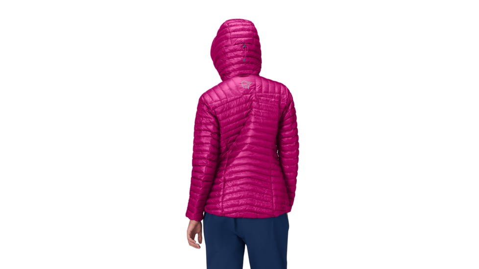 Norrona Trollveggen Superlight Down800 Hooded Jacket - Womens, Festival Fuchsia, Extra Small, 1617-24-1180-XS