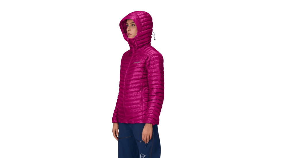 Norrona Trollveggen Superlight Down800 Hooded Jacket - Womens, Festival Fuchsia, Extra Small, 1617-24-1180-XS