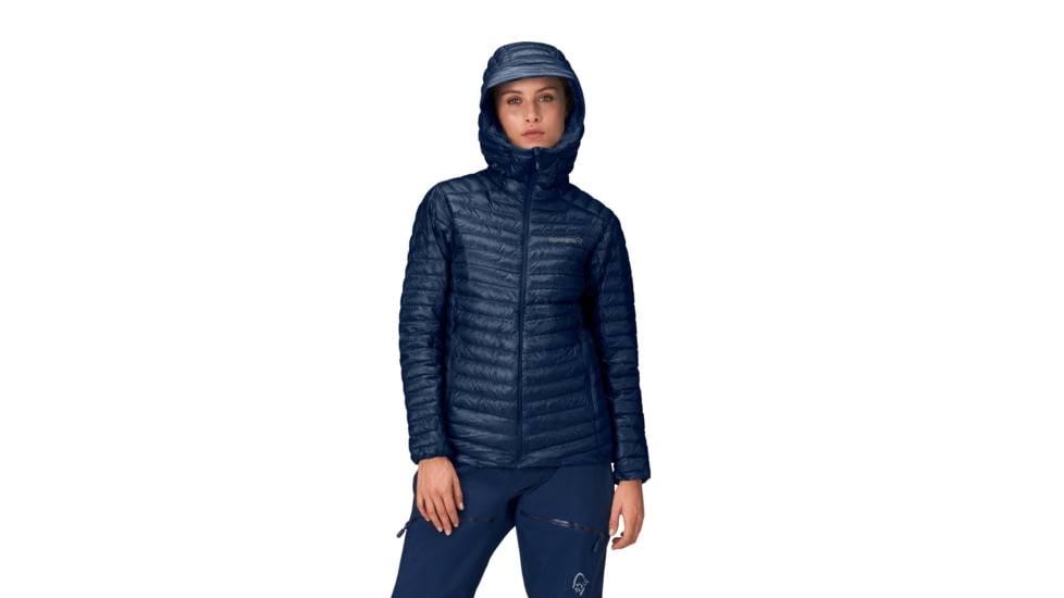 Norrona Trollveggen Superlight Down800 Hooded Jacket - Womens, Indigo Night, Extra Small, 1617-24-2295-XS