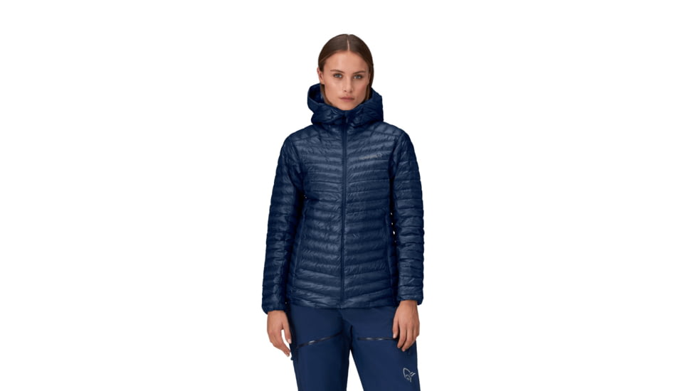 Norrona Trollveggen Superlight Down800 Hooded Jacket - Womens, Indigo Night, Extra Small, 1617-24-2295-XS
