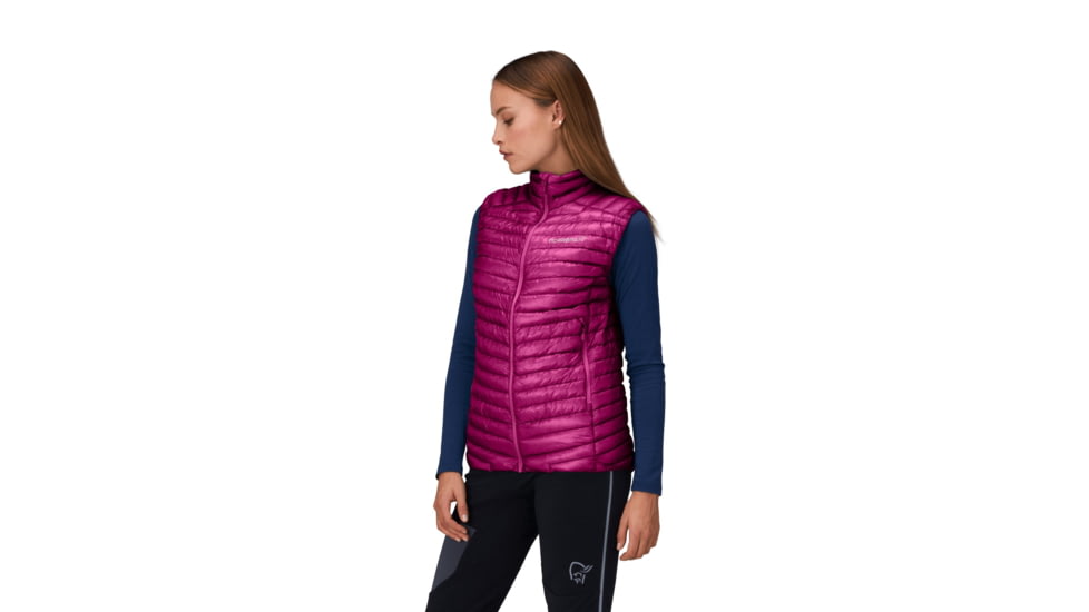 Norrona Trollveggen Superlight Down800 Vest - Womens, Festival Fuchsia, Extra Small, 1618-24-1180-XS