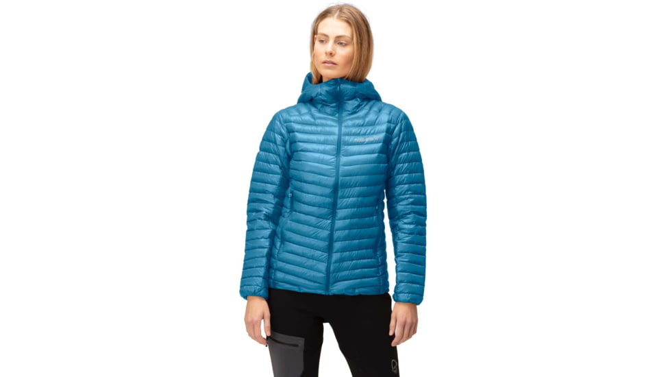 Norrona Trollveggen Superlight Down 850 Hooded Jacket - Women's, Hawaiian Surf, Small, 1621-22 6610 S