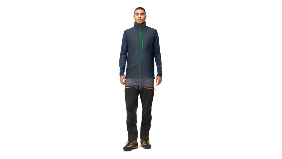 Norrona Trollveggen Thermal Pro Vest - Mens, Cool Black/Classic Green, Extra Large, 1627-22-7784-XL