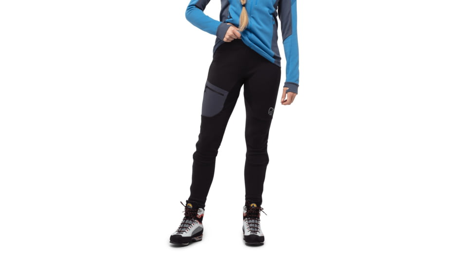 Norrona Trollveggen Warmwool2 Stretch Tights - Womens, Caviar, Large, 1629-19-7718-L