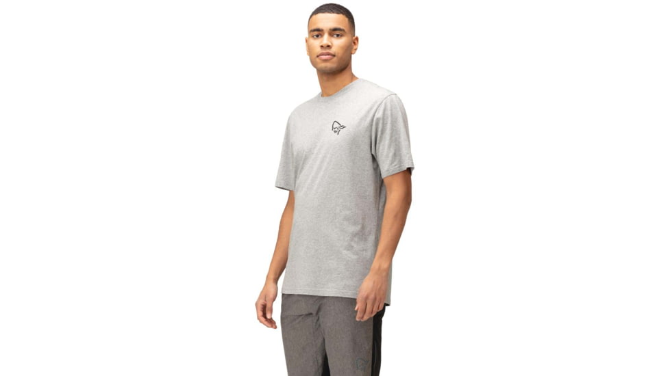 Norrona Vikinghead Embroidery T-Shirt - Mens, Grey Melange, Small, 3416-22 8870 S