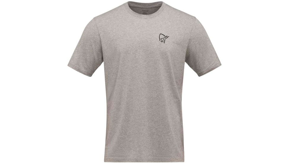 Norrona Vikinghead Embroidery T-Shirt - Mens, Grey Melange, Small, 3416-22 8870 S
