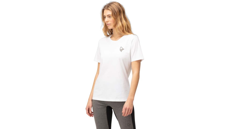 Norrona Vikinghead Embroidery T-Shirt - Womens, White, Medium, 3411-22 9009 M
