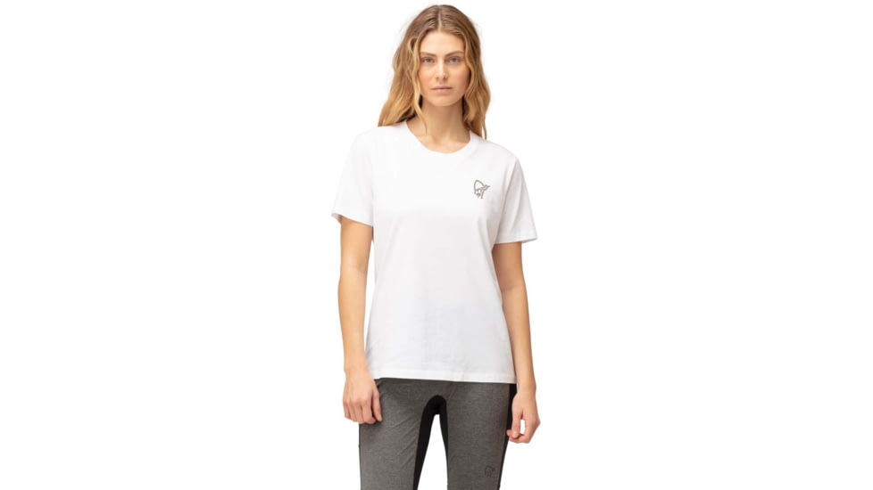 Norrona Vikinghead Embroidery T-Shirt - Womens, White, Medium, 3411-22 9009 M
