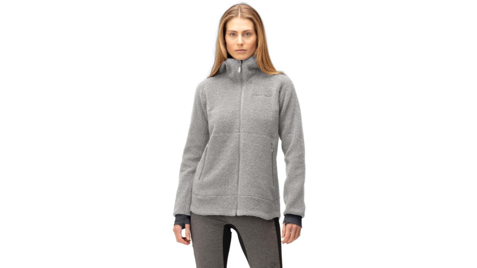 Norrona Warmwool3 Hood - Womens, Drizzle, L, 5214-22-2301-L
