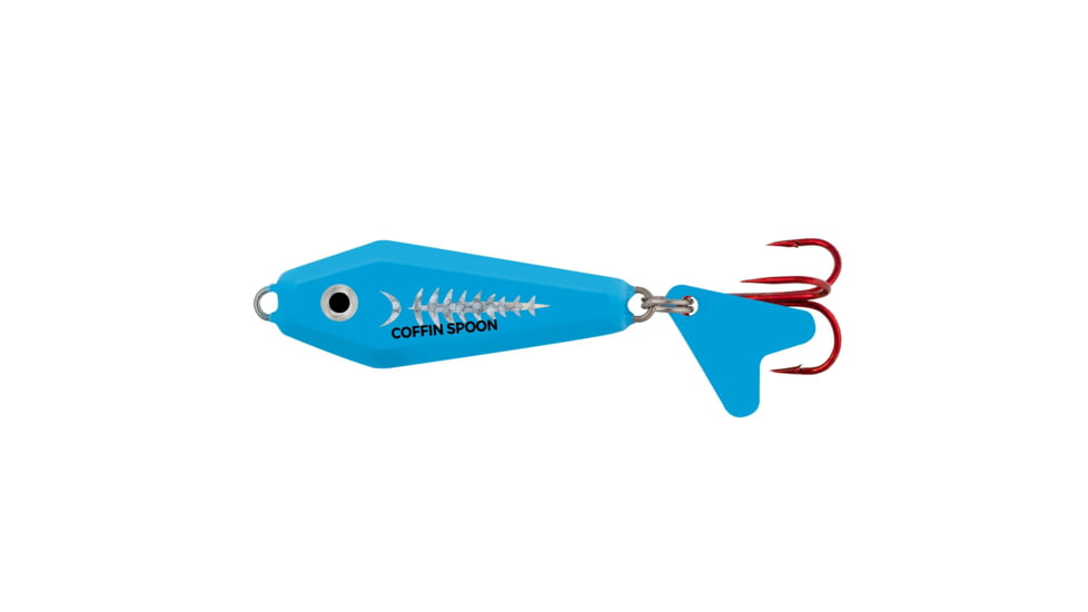 Northland Buck-Shot Coffin Spoon - 1/Card - 1/8Oz - #8 Hook -Super-Glo Exo Red, BRCS3-139