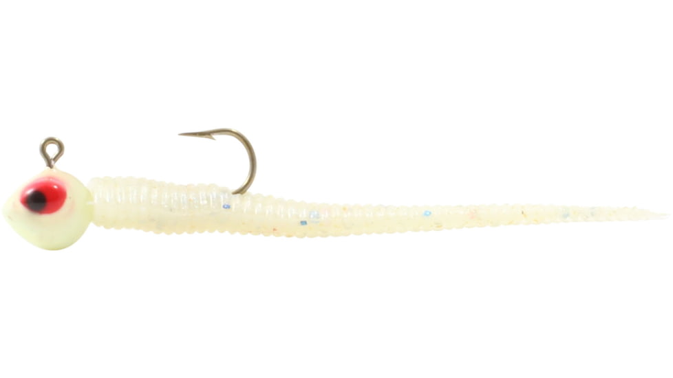 Northland Impulse Jig'N Tail Bloodworm Worm, 8, 1.5in, Glo White, IBBW1RC-13