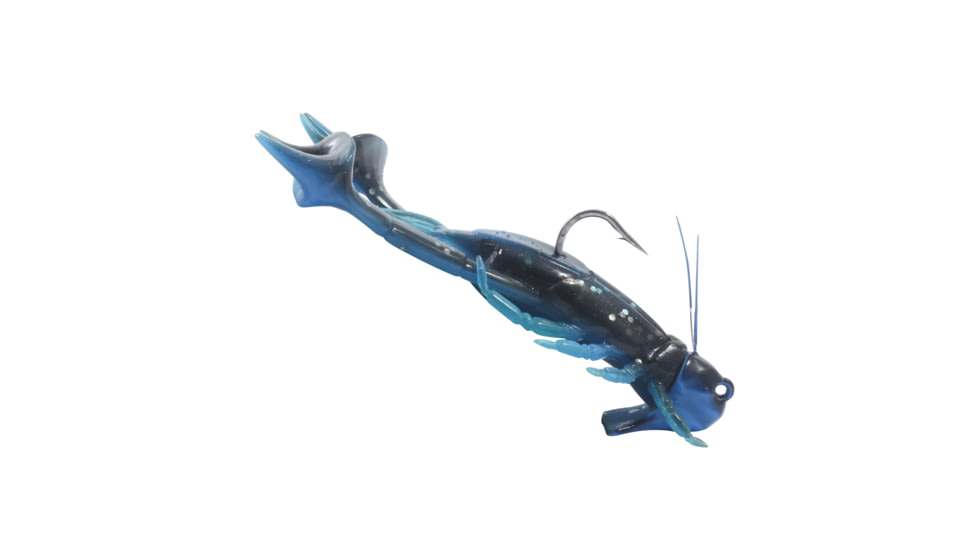 Northland Mimic Minnow Critter Craw, 1/8oz, 2-5/8in, Number 1/0Hk 6/Strip, Black &amp; Blue, MMCC3-6-35