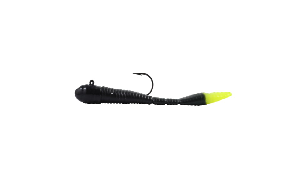 Northland Mimic Minnow Limber Leech Minnow, 2, 3.5in, Black With Chartreuse Tail, MMLL4-310
