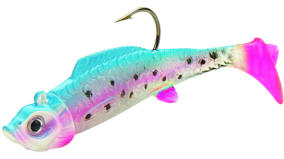 Northland Mimic Minnow Shad Swimbait, 2 1/2in, 1/4 oz, 2/0 Hook, Glow Rainbow, Strip Card, MM4-6-21