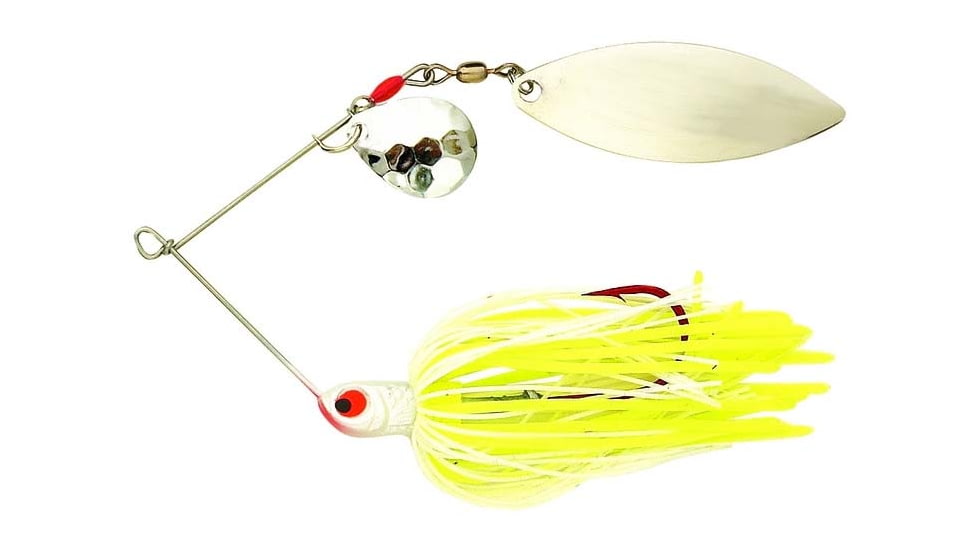 Northland Reed-RunnerClassic Tandem Spin Spinnerbait, Whitetreuse, 3/8oz, 6 Pack, RRTW5C-110