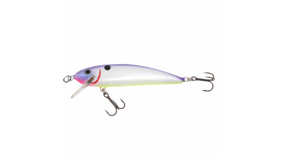 Northland Rumble Shiner Floating-Diving, 2 #4 Treble Hooks, Diving Depth 9-14, Purple Pearl, 3-1/4in, 3/8oz, RSN8-PUP