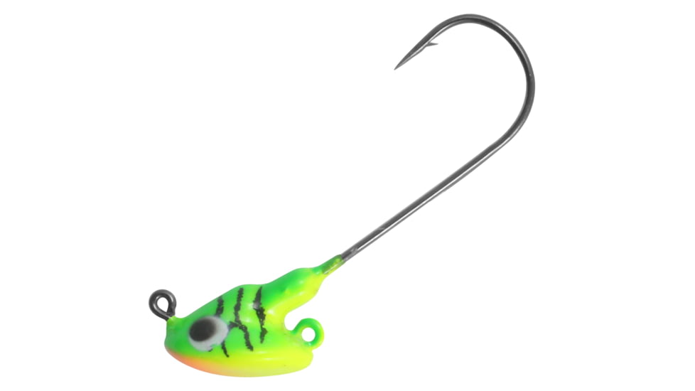Northland Stand Up Fire Ball Long Shank Jig, 1/8 oz, Number 2/0 Long Shank Hook, Firetiger, 4 Card, FBSLS3-4-22