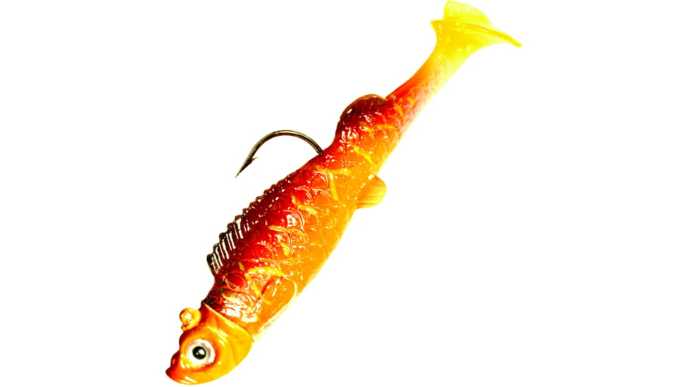 Northland UV Mimic Minnow Swimbait, 1 1/2in, 1/32 oz Sz 4 Hook, Tech Tiger, Strip Card, MMUV1-6-38