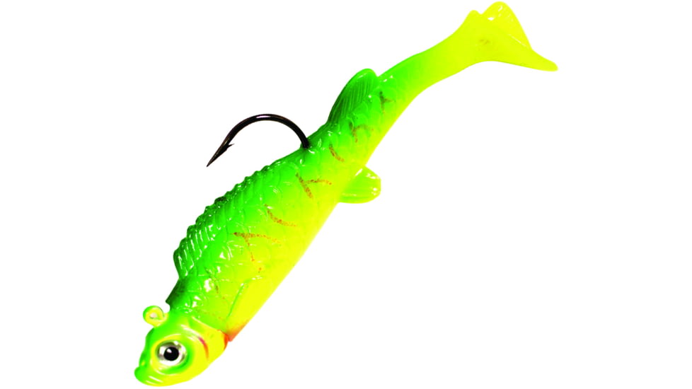 Northland UV Mimic Minnow Swimbait, 1 1/2in, 1/32 oz Sz 4 Hook, Watermelon Tiger, Strip Card, MMUV1-6-1315