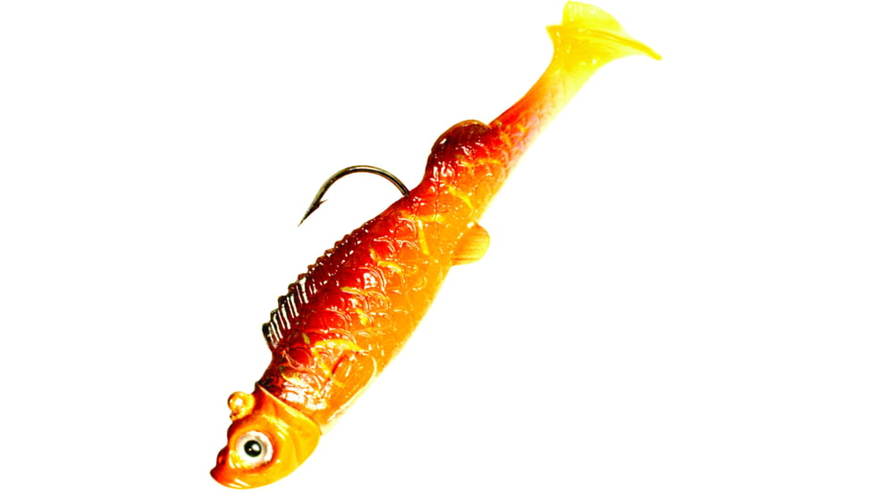 Northland UV Mimic Minnow Swimbait, 2 1/2in, 1/4 oz 2/0 Hook, Tech Tiger, Strip Card, MMUV4-6-38