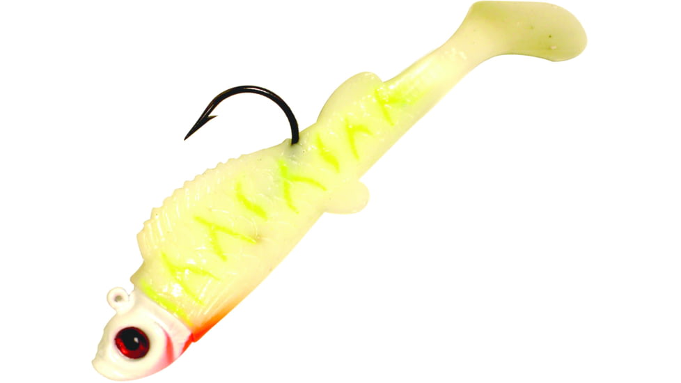 Northland UV Mimic Minnow Swimbait, 2 1/2in, 1/4 oz, 2/0 Hook White Tiger, Strip Card, MMUV4-6-1